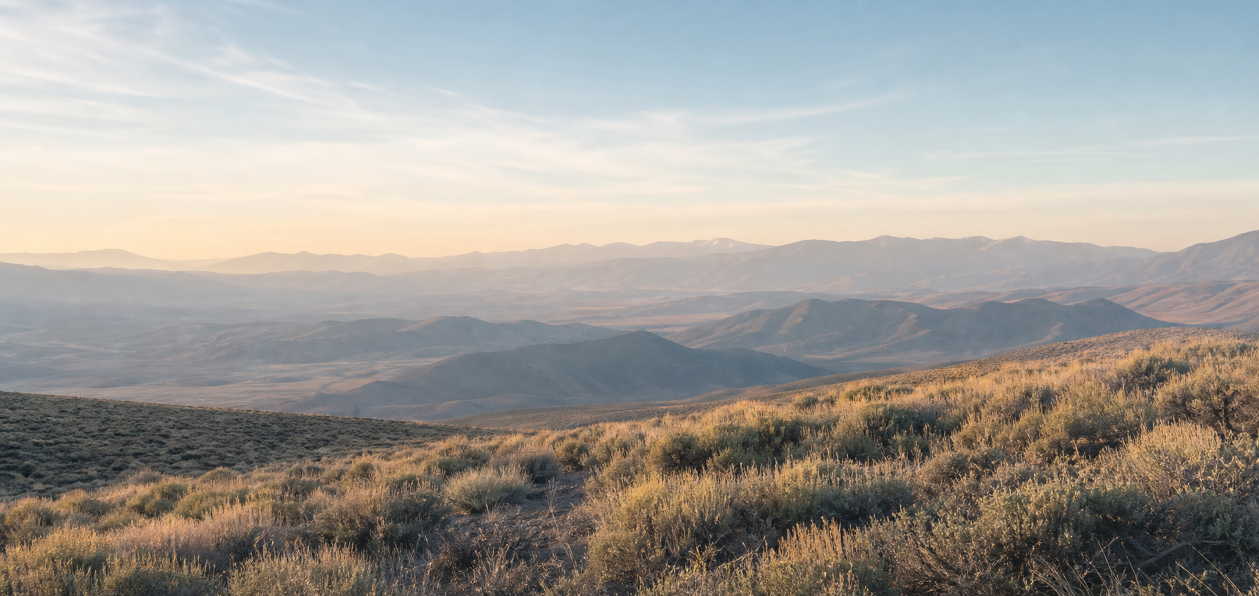 Soft sunrise over Reno's high-desert landscape